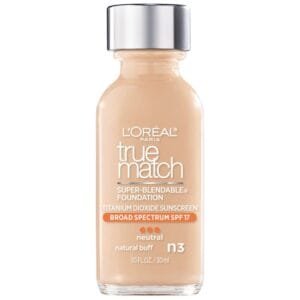 L’Oréal Paris Makeup True Match Super-Blendable Liquid Foundation, Natural Buff N3, 1 Fl Oz,1 Count